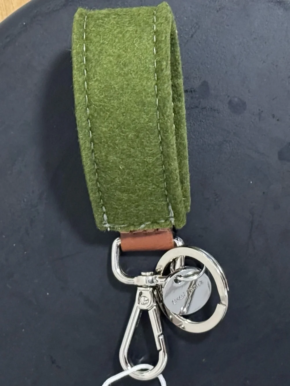 NWT Graf Lantz Merino Wool Loop Key Fob Moss Green